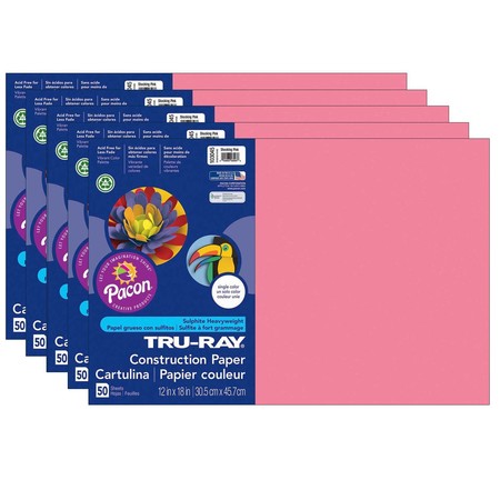 PACON Tru-Ray® Construction Paper, Shocking Pink, 12x18, PK250 P103045